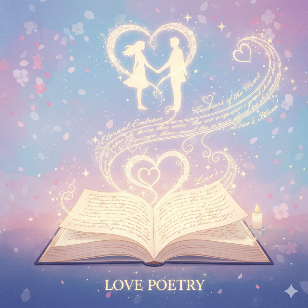 Romantic couple under moonlight symbolizing eternal love poetry